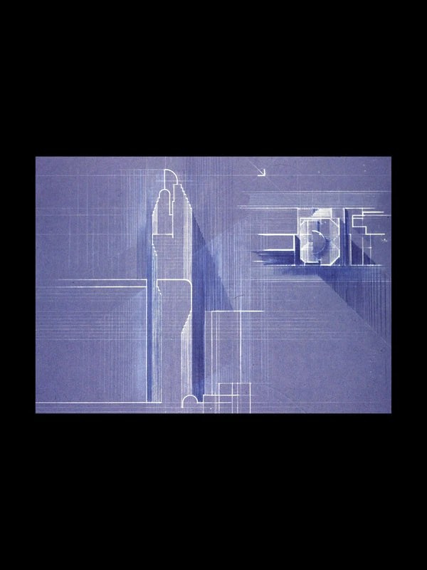 Concept sketch for office building on W. 54ᵀᴴ Street, New York, NY