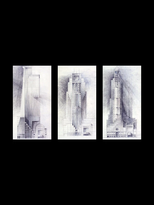 Concept sketches for office building on W. 52ᴺᴰ Street, New York, NY